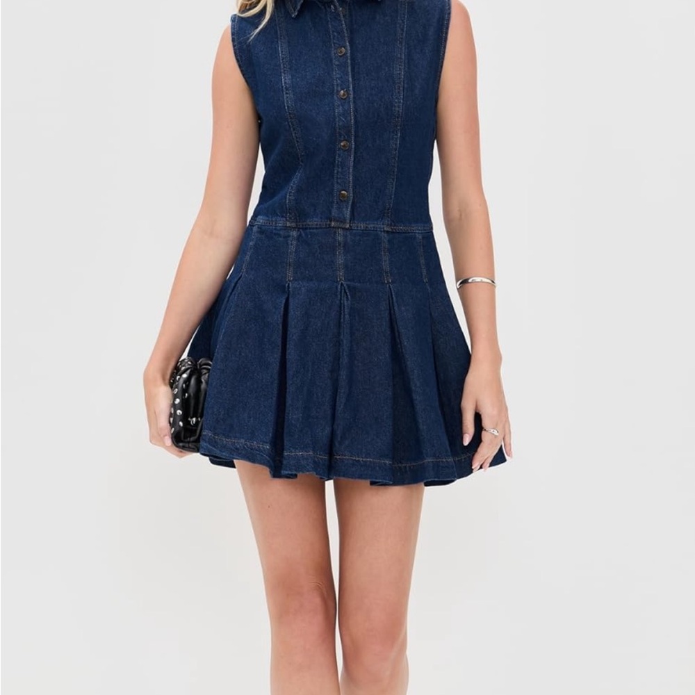 Reformation Dark Blue Sleeveless Mini Dress